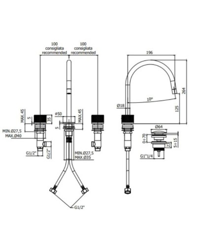 Смеситель для раковины с донным клапаном Paffoni Jo JO053CR