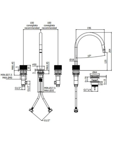 Смеситель для раковины с донным клапаном Paffoni Jo JO053NO