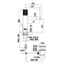 Смеситель для раковины с донным клапаном Paffoni Jo JO071KCR