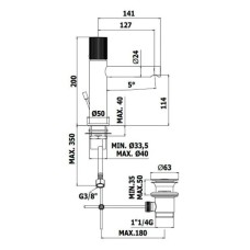 Смеситель для раковины с донным клапаном Paffoni Jo JO071KCR