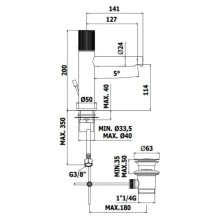 Смеситель для раковины с донным клапаном Paffoni Jo JO071KNO