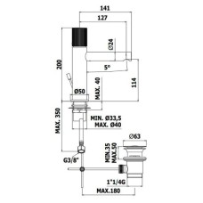 Смеситель для раковины с донным клапаном Paffoni Jo JO071KNO