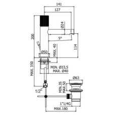 Смеситель для раковины с донным клапаном Paffoni Jo JO075NO