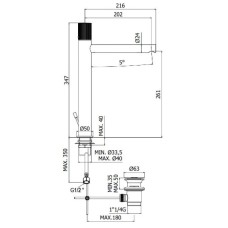 Смеситель для раковины с донным клапаном Paffoni Jo JO085NO