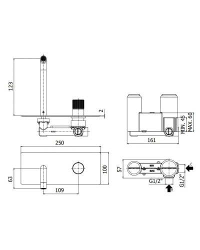 Смеситель для раковины без донного клапана Paffoni Jo JO104CR