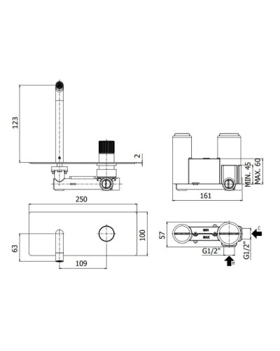 Смеситель для раковины без донного клапана Paffoni Jo JO104NO