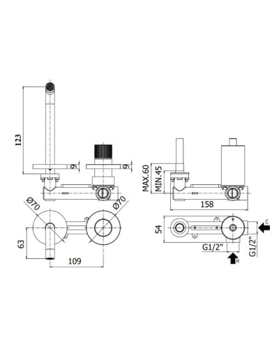 Смеситель для раковины без донного клапана Paffoni Jo JO104CR70