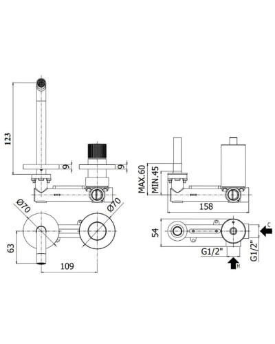 Смеситель для раковины без донного клапана Paffoni Jo JO104NO70