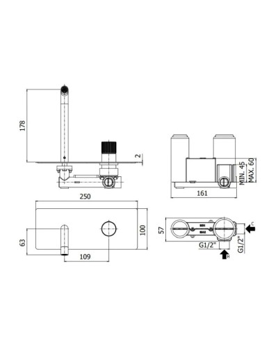 Смеситель для раковины без донного клапана Paffoni Jo JO105CR