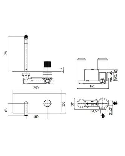 Смеситель для раковины без донного клапана Paffoni Jo JO105NO