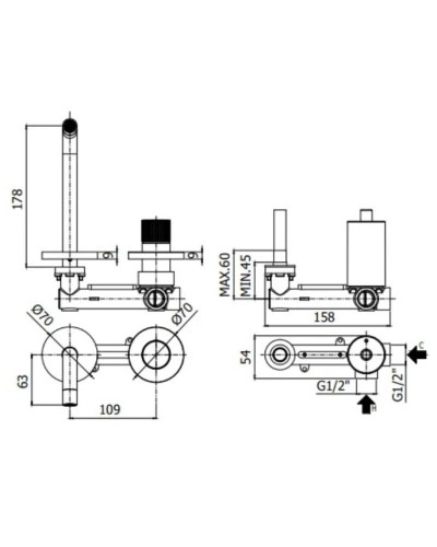 Смеситель для раковины без донного клапана Paffoni Jo JO105CR70