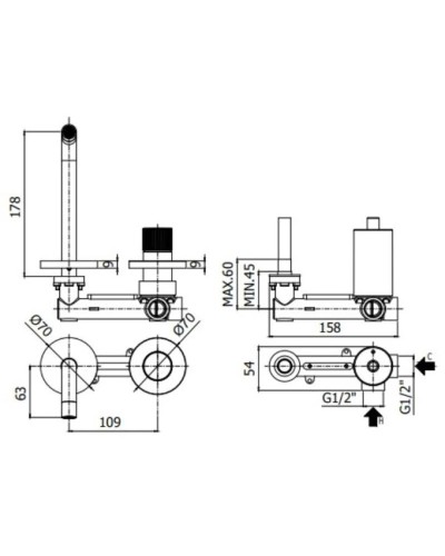 Смеситель для раковины без донного клапана Paffoni Jo JO105NO70
