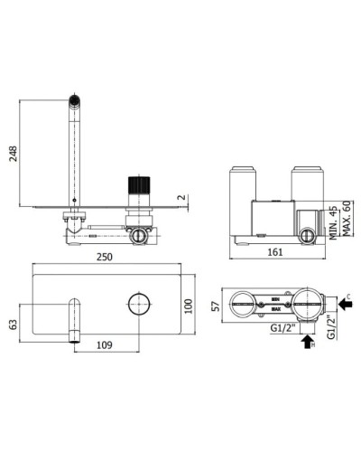 Смеситель для раковины без донного клапана Paffoni Jo JO106CR
