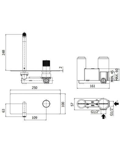Смеситель для раковины без донного клапана Paffoni Jo JO106NO
