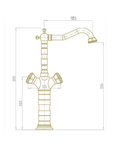 Смеситель для раковины Bronze de Luxe Royal 21973 Бронза