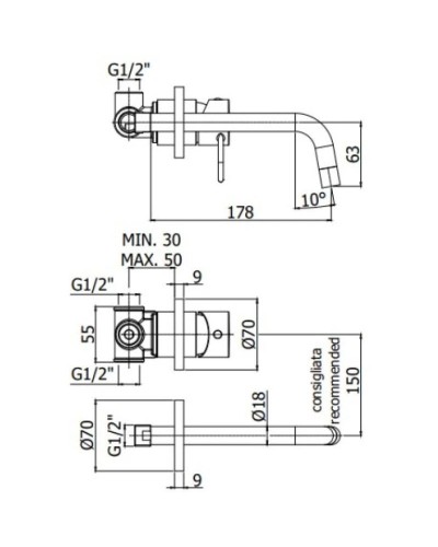 Смеситель для раковины без донного клапана Paffoni Joker JK006CR70