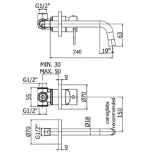 Смеситель для раковины без донного клапана Paffoni Joker JK007CR70