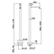 Смеситель напольный для раковины без донного клапана Paffoni Joker JK031CR