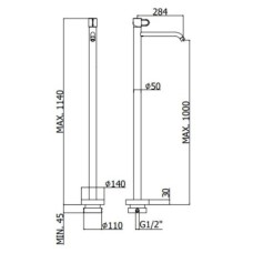 Смеситель напольный для раковины без донного клапана Paffoni Joker JK031NO