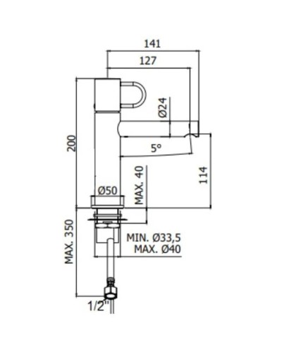 Смеситель для раковины без донного клапана Paffoni Joker JK071CR