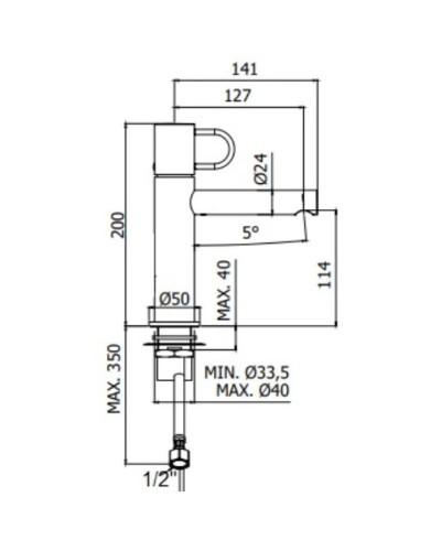 Смеситель для раковины без донного клапана Paffoni Joker JK071NO