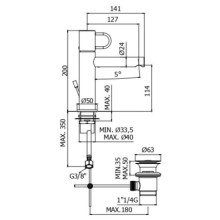 Смеситель для раковины с донным клапаном Paffoni Joker JK071KCR