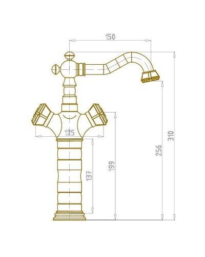 Смеситель для раковины Bronze de Luxe Royal 10219 Бронза