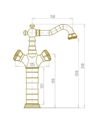 Смеситель для раковины Bronze de Luxe Royal 10219/1 Бронза