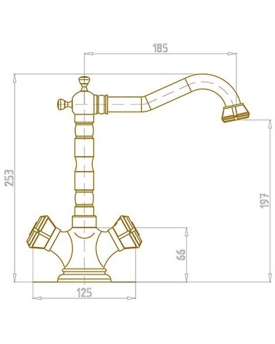 Смеситель для раковины Bronze de Luxe Royal 10105 Бронза