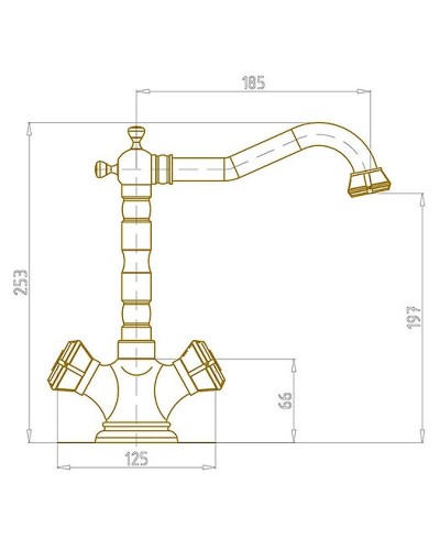 Смеситель для раковины Bronze de Luxe Royal 10105/1 Бронза