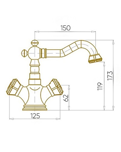 Смеситель для раковины Bronze de Luxe Royal 10218/1 Бронза
