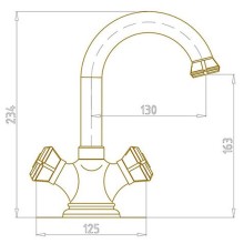 Смеситель для раковины Bronze de Luxe Royal 21981/1 Бронза