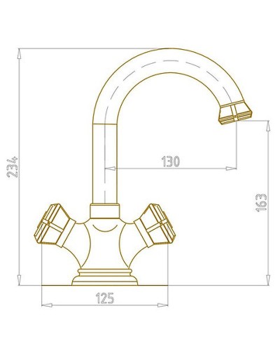 Смеситель для раковины Bronze de Luxe Royal 21981/1 Бронза