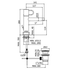 Смеситель для раковины с донным клапаном Paffoni Joker JK071KNO