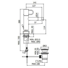 Смеситель для раковины с донным клапаном Paffoni Joker JK075CR