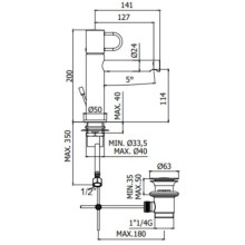 Смеситель для раковины с донным клапаном Paffoni Joker JK075NO