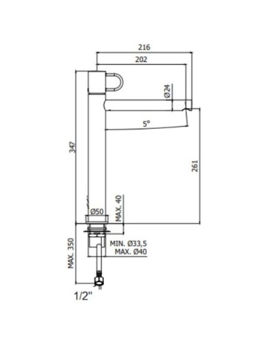Смеситель для раковины без донного клапана Paffoni Joker JK081NO