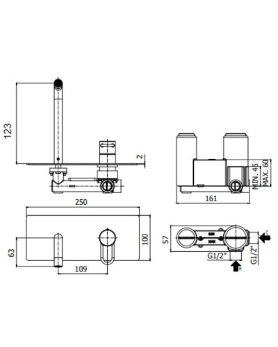 Смеситель для раковины без донного клапана Paffoni Joker JK104CR