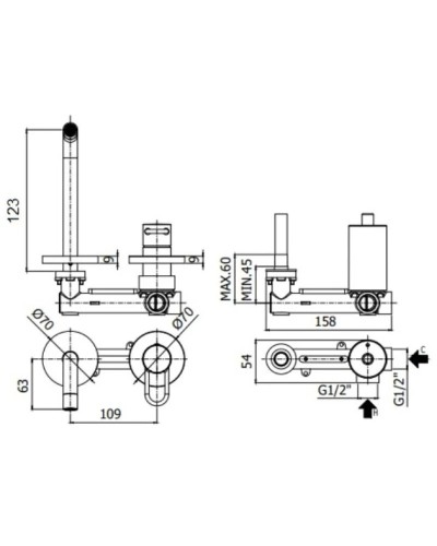 Смеситель для раковины без донного клапана Paffoni Joker JK104CR70