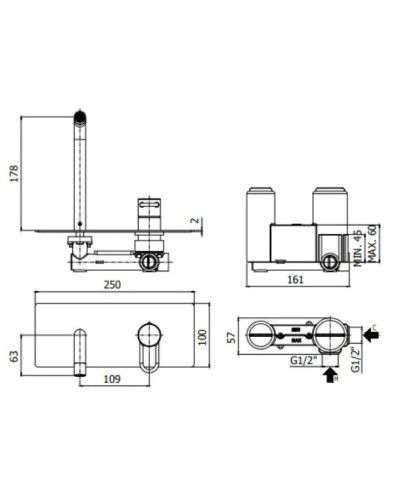 Смеситель для раковины без донного клапана Paffoni Joker JK105CR