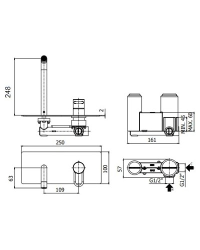 Смеситель для раковины без донного клапана Paffoni Joker JK106CR