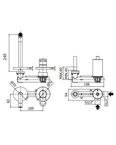 Смеситель для раковины без донного клапана Paffoni Joker JK106CR70