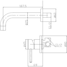 Смеситель для раковины без донного клапана BelBagno Etna ETN-BLVM-2-IN