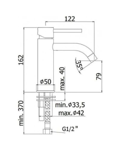 Смеситель для раковины без донного клапана Paffoni Light LIG071NKN