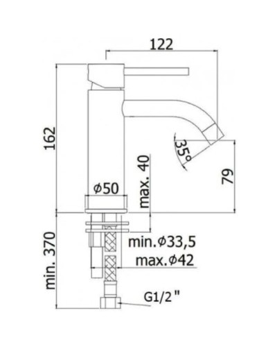 Смеситель для раковины без донного клапана Paffoni Light LIG071ROSE