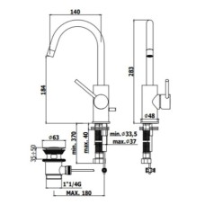 Смеситель для раковины с донным клапаном Paffoni Light LIG077CR
