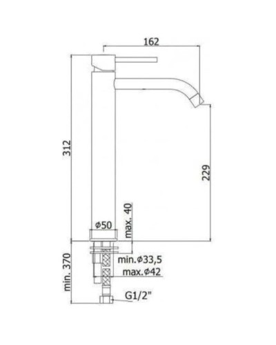 Смеситель для раковины без донного клапана Paffoni Light LIG081NKNSP