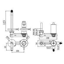 Смеситель для раковины без донного клапана Paffoni Light LIG104HG70