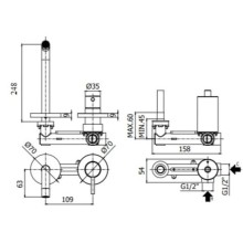 Смеситель для раковины без донного клапана Paffoni Light LIG106NO70