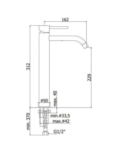Смеситель для раковины без донного клапана Paffoni Light LIGX081CR